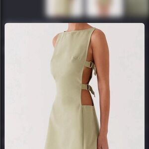 Peppermayo Sage Green Cutout Mini Dress